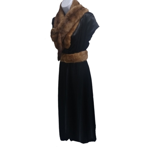 SOLD Vintage 40s Mink Wrap Stole Brown 4 Pelts EUC - Picture 5 of 8